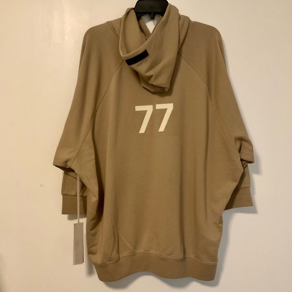 Fear of God Essentials 77 Women's 3/4 Sleeve Hoodie Oak Size XL - Picture 6 of 11